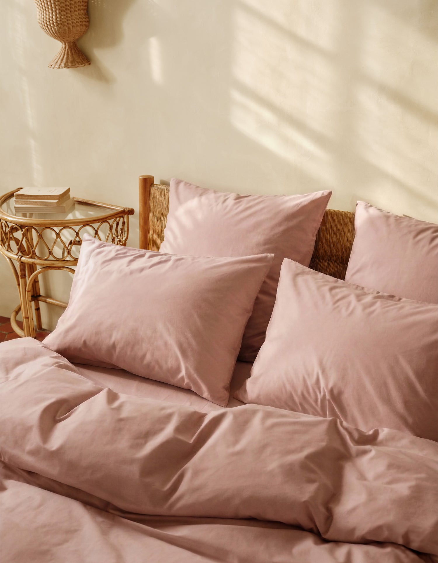 Housse de couette Percale de coton 120 fils - Juste Le Vieux Rose