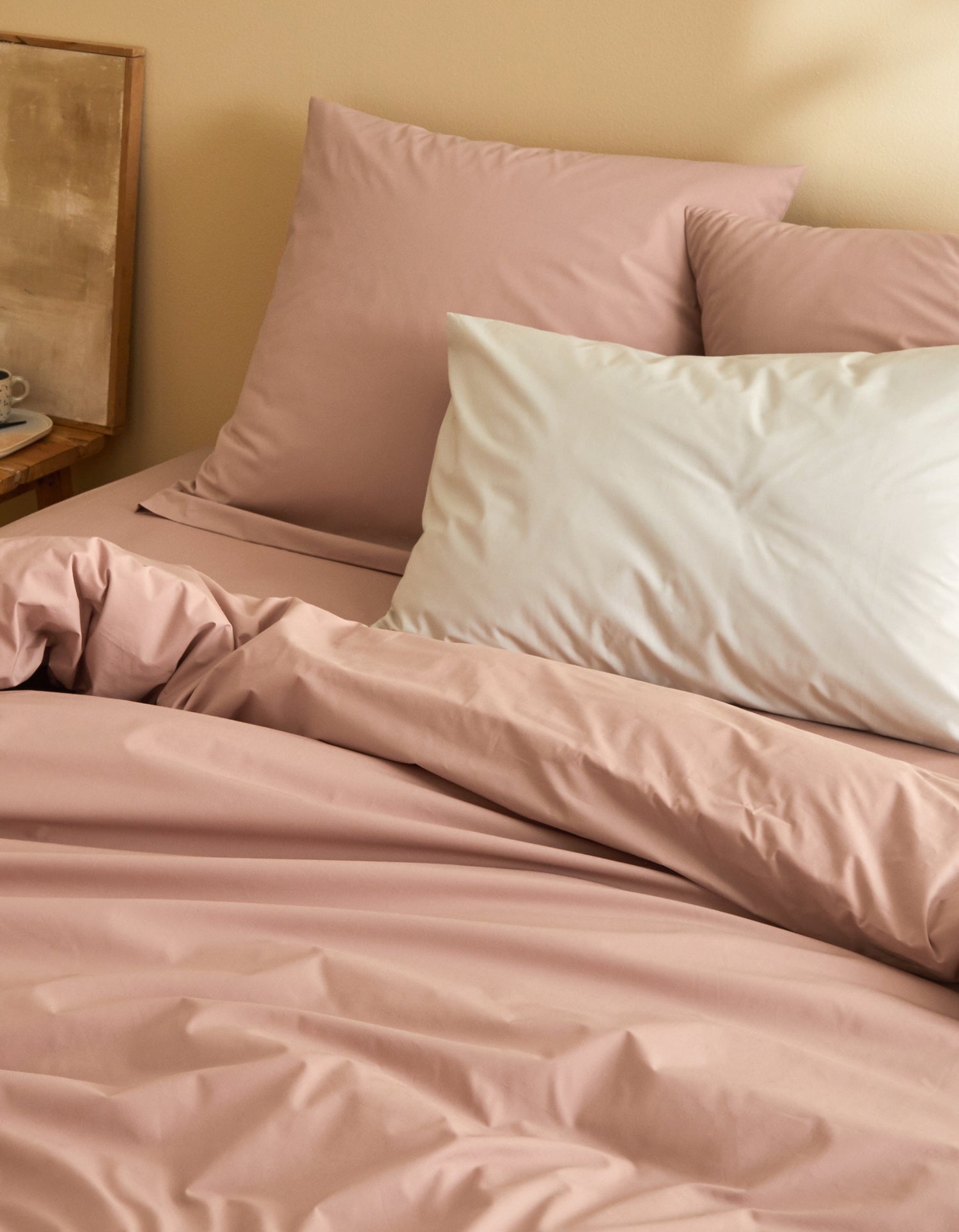 Housse de couette Percale de coton 120 fils - Juste Le Vieux Rose