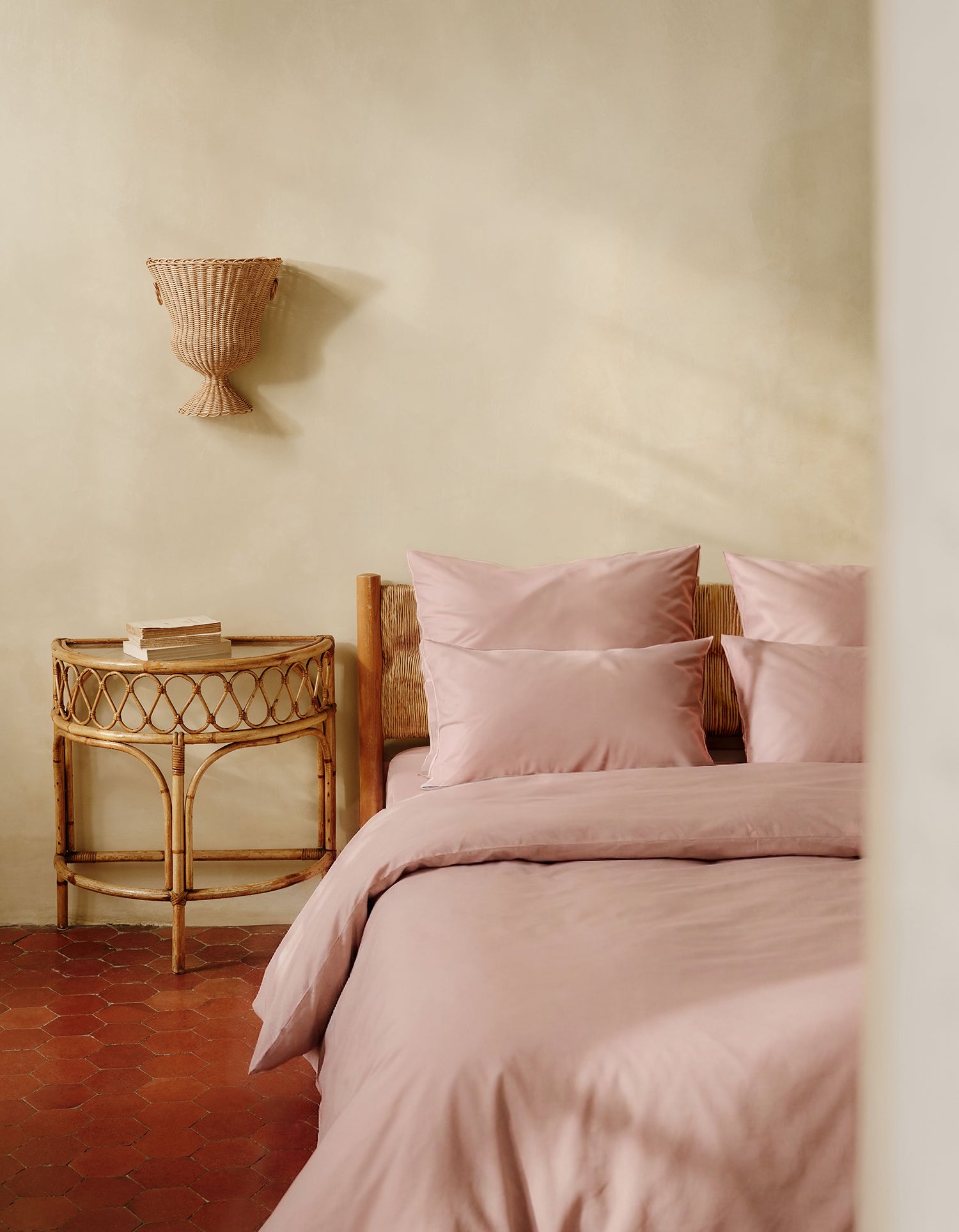 Housse de couette Percale de coton 120 fils - Juste Le Vieux Rose