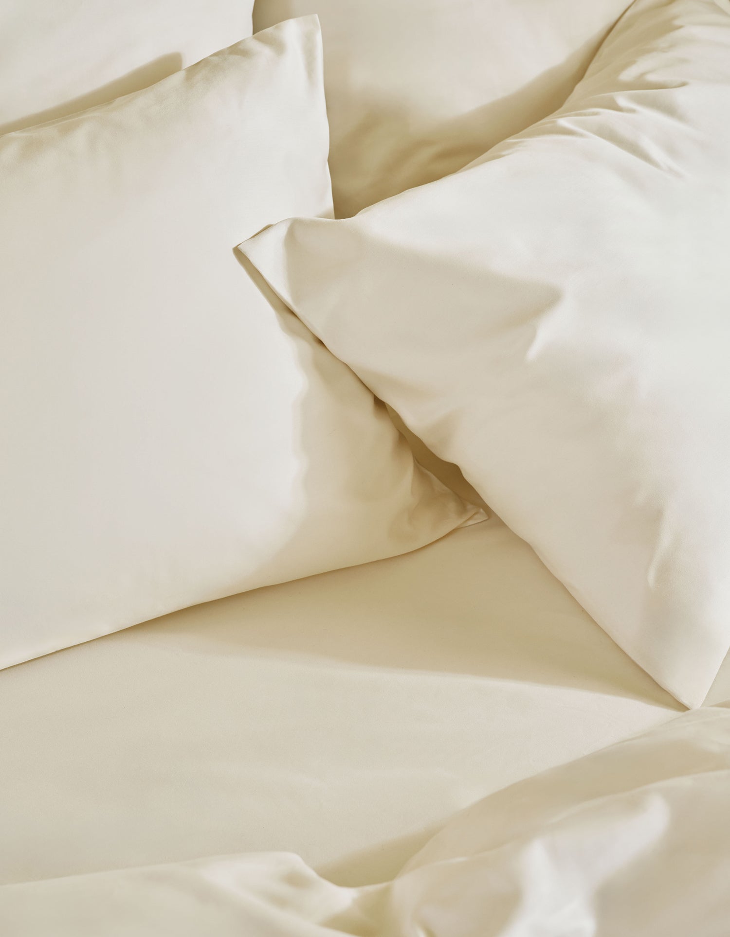 Lenzuolo con maxi angoli in Raso di Cotone 500 TC - Crema
