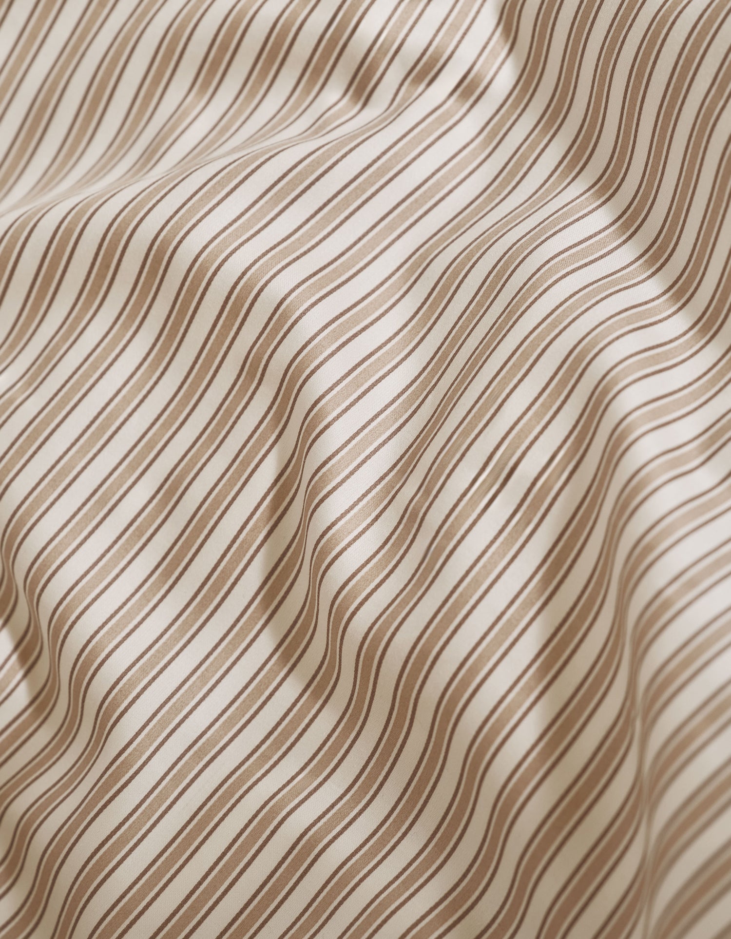 Drap housse Satin de coton 200 fils - Rayé Rétro Beige