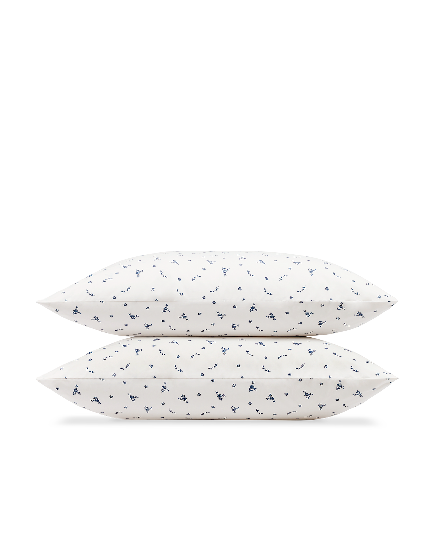 Taies d'oreiller x2 Percale de coton 120 fils - Fleur Bleue