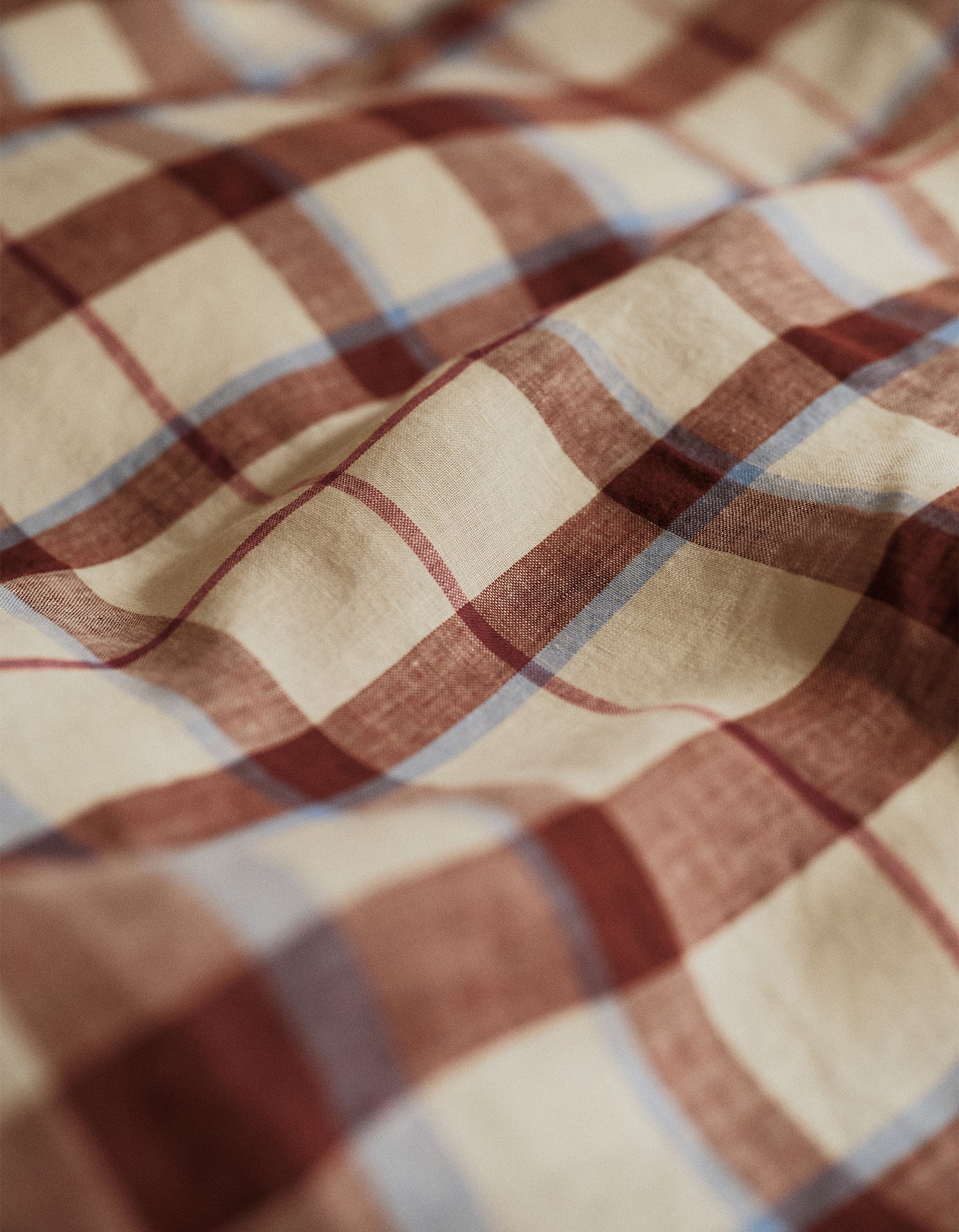 Kussenslopen Gewassen Linnen x2 - Karmijnrode Tartan