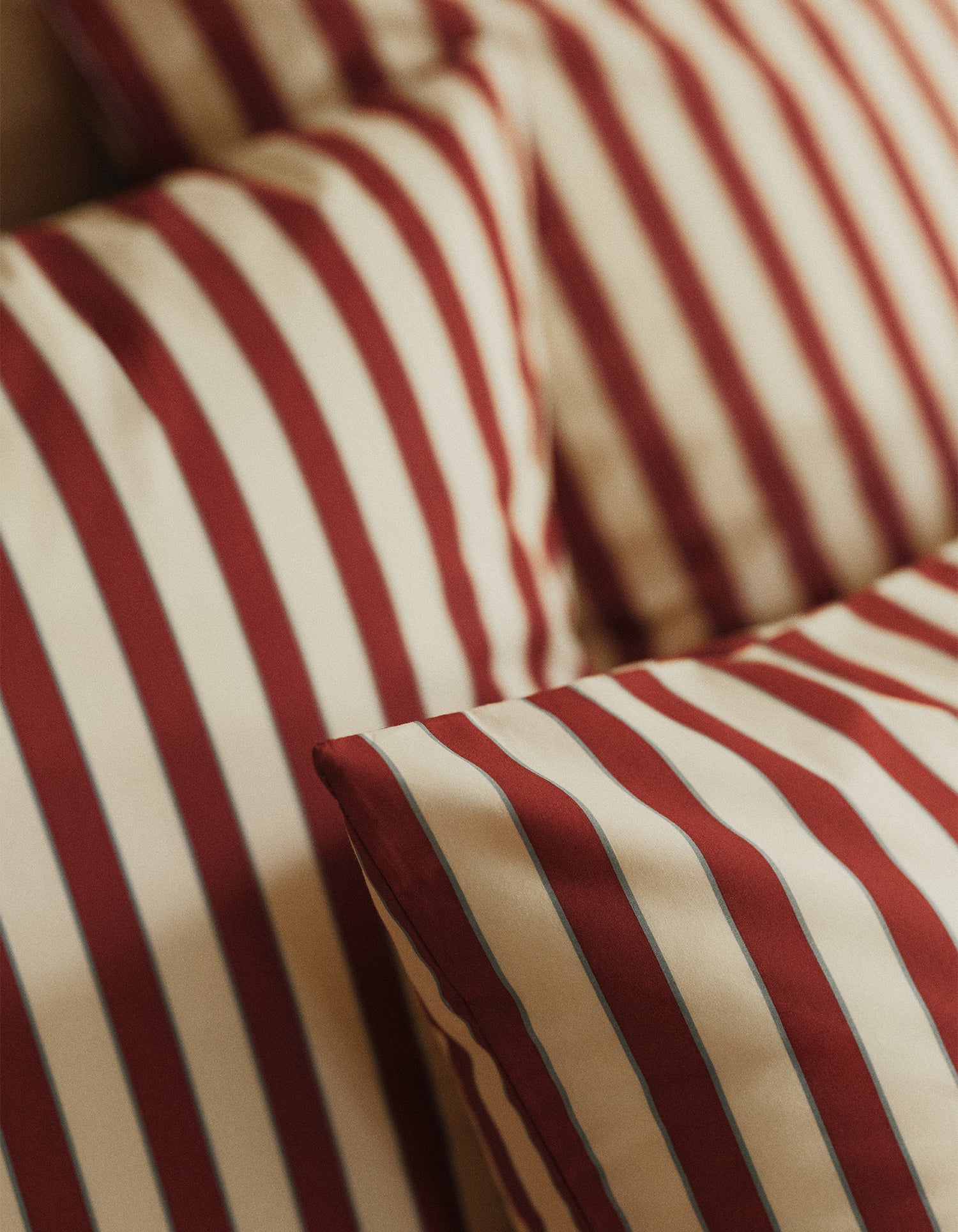 Housse de couette Percale de coton Enfant - Rayure Club Rouge