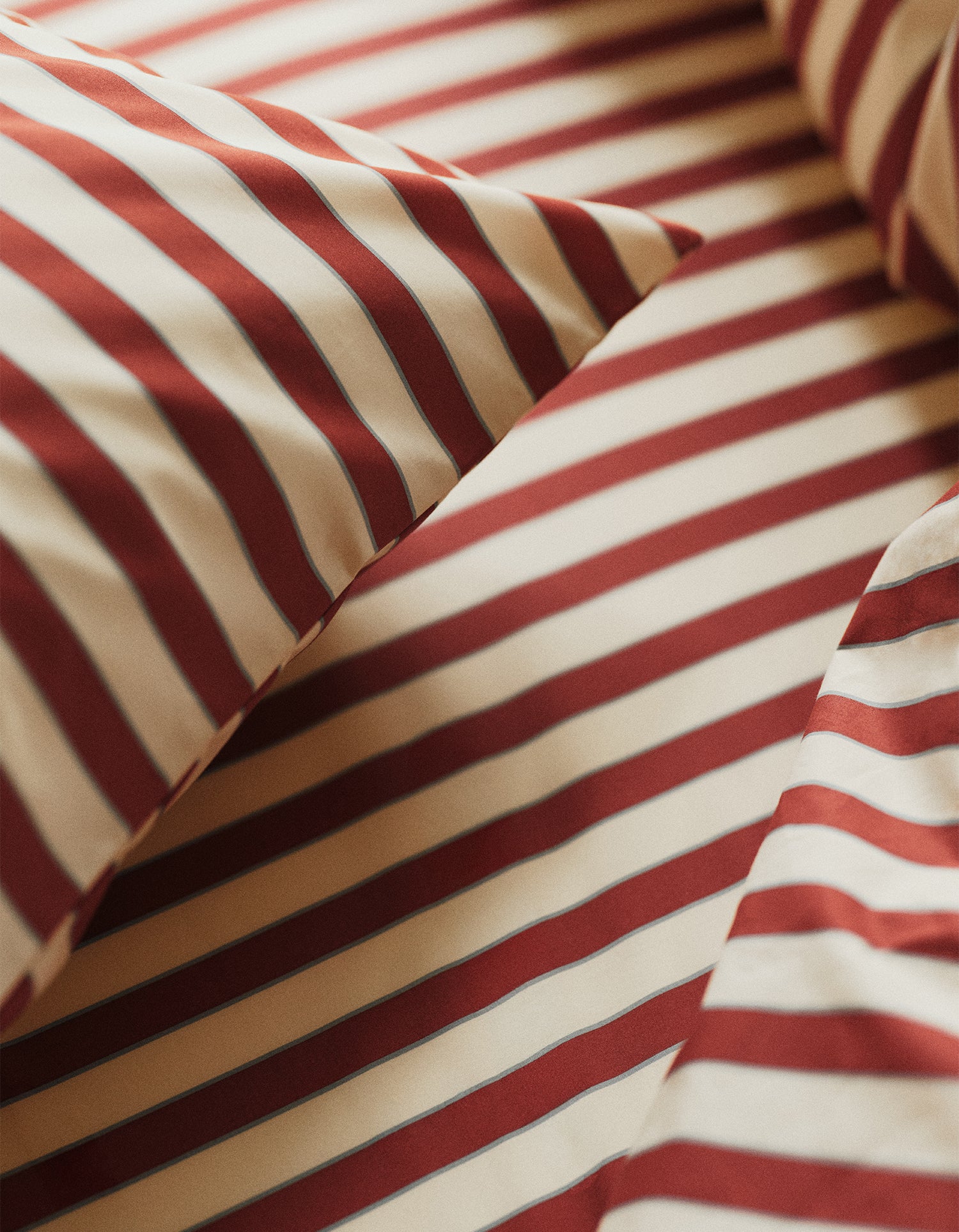 Housse de couette Percale de coton Enfant - Rayure Club Rouge
