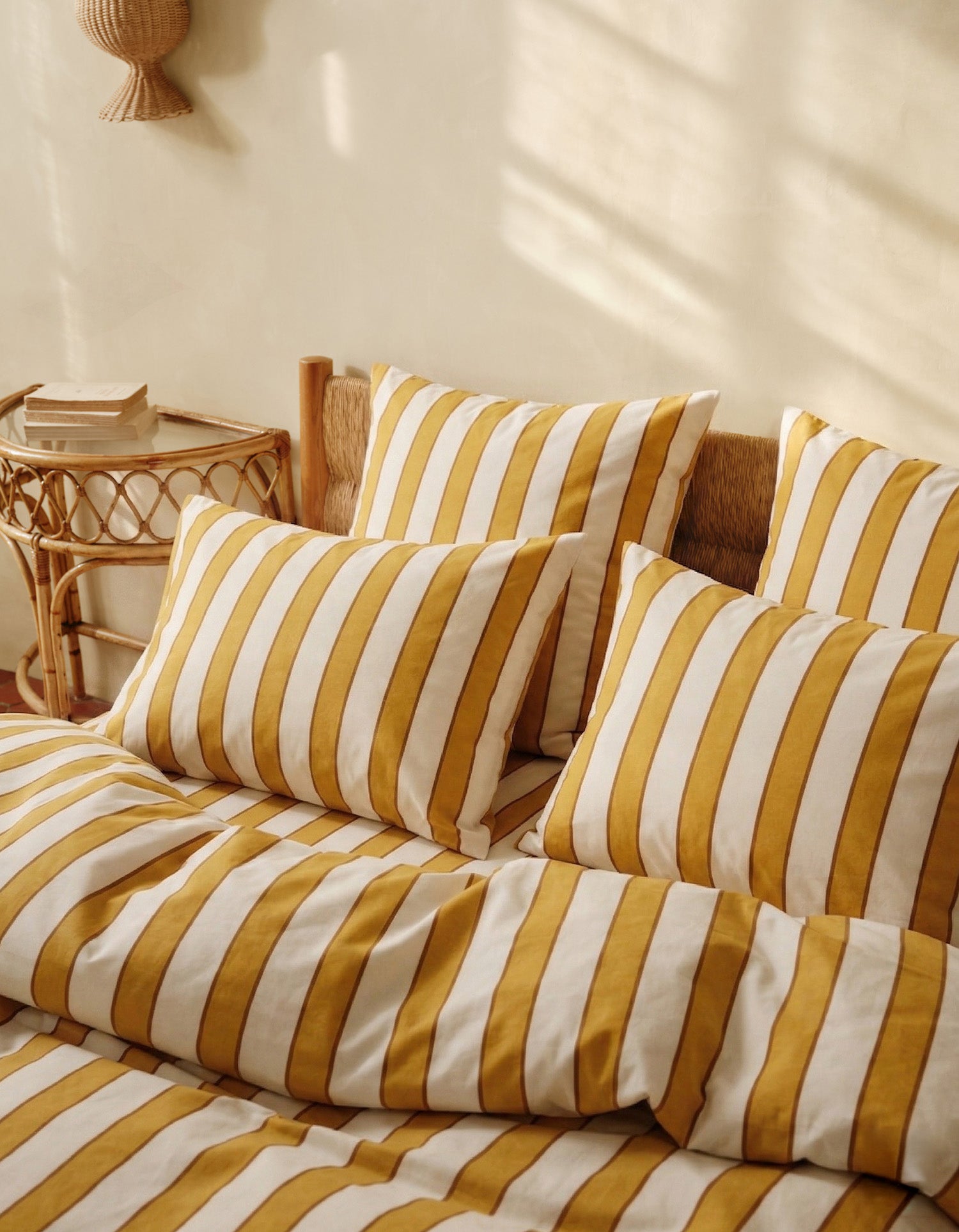 Housse de couette Percale de Coton 120 fils/cm² - Rayure Lumière