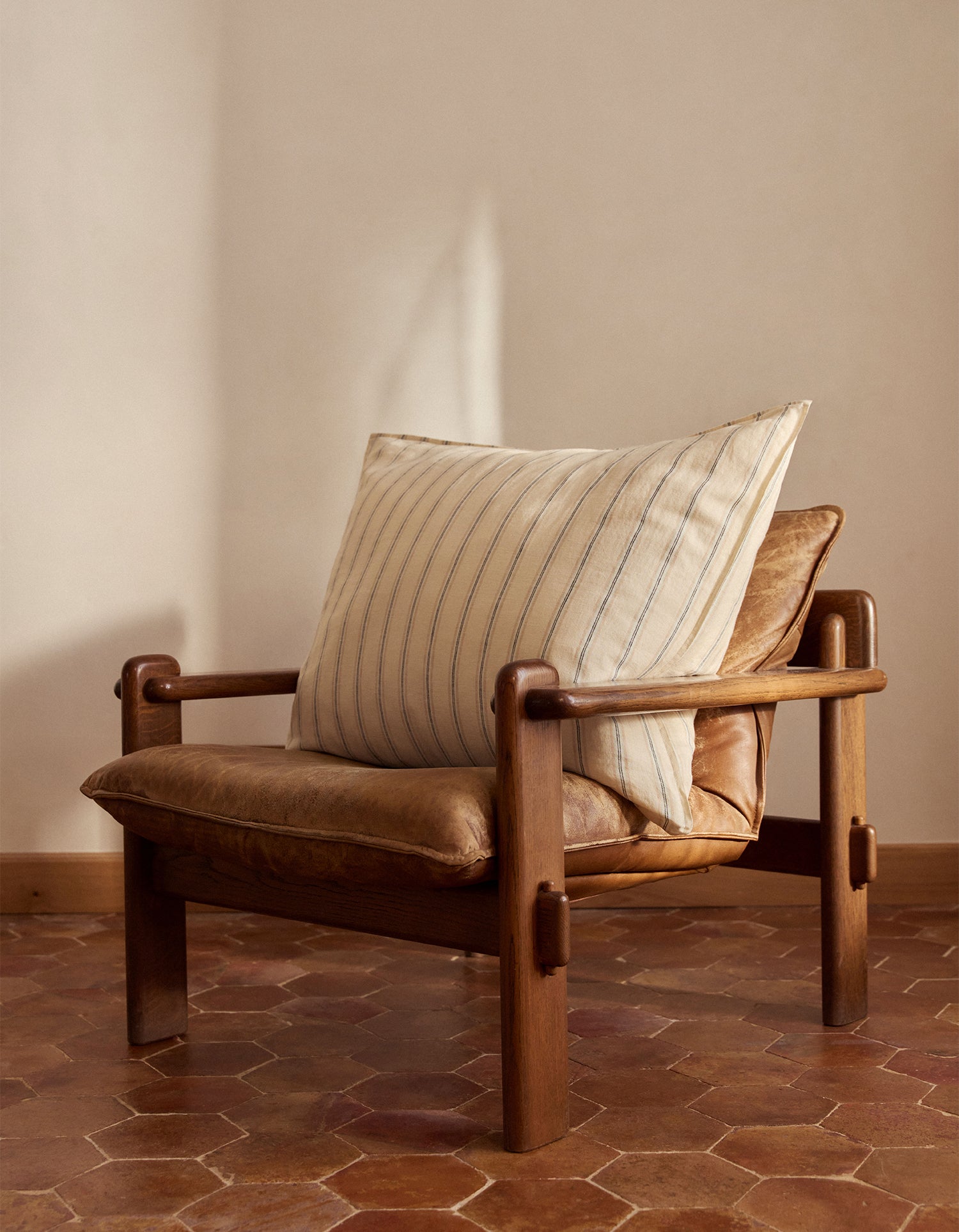 Maxi fodera per cuscino in lino lavato - Righe Nomad