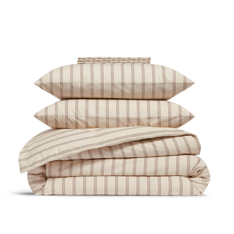 Parure Percale de coton 120 fils - Trio Caramel