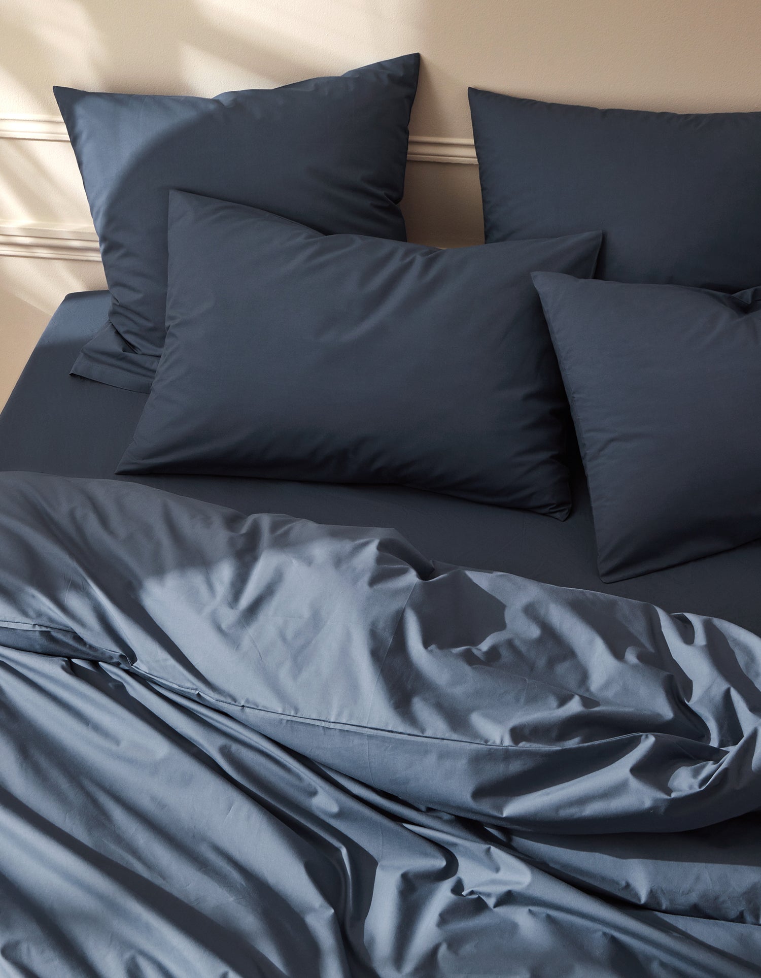 Housse de couette Percale de coton 120 fils - Bleu Encre