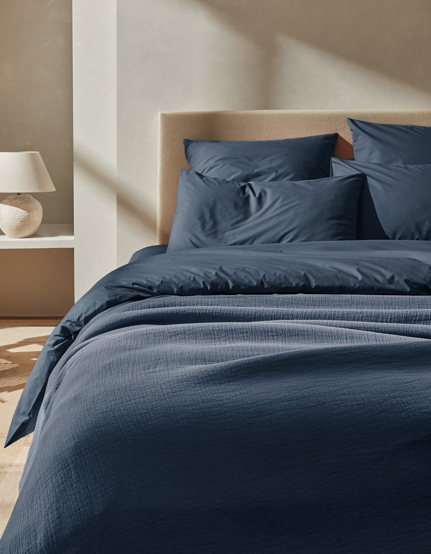  Hoeslaken Percale katoen 120 draden - Inkt Blauw