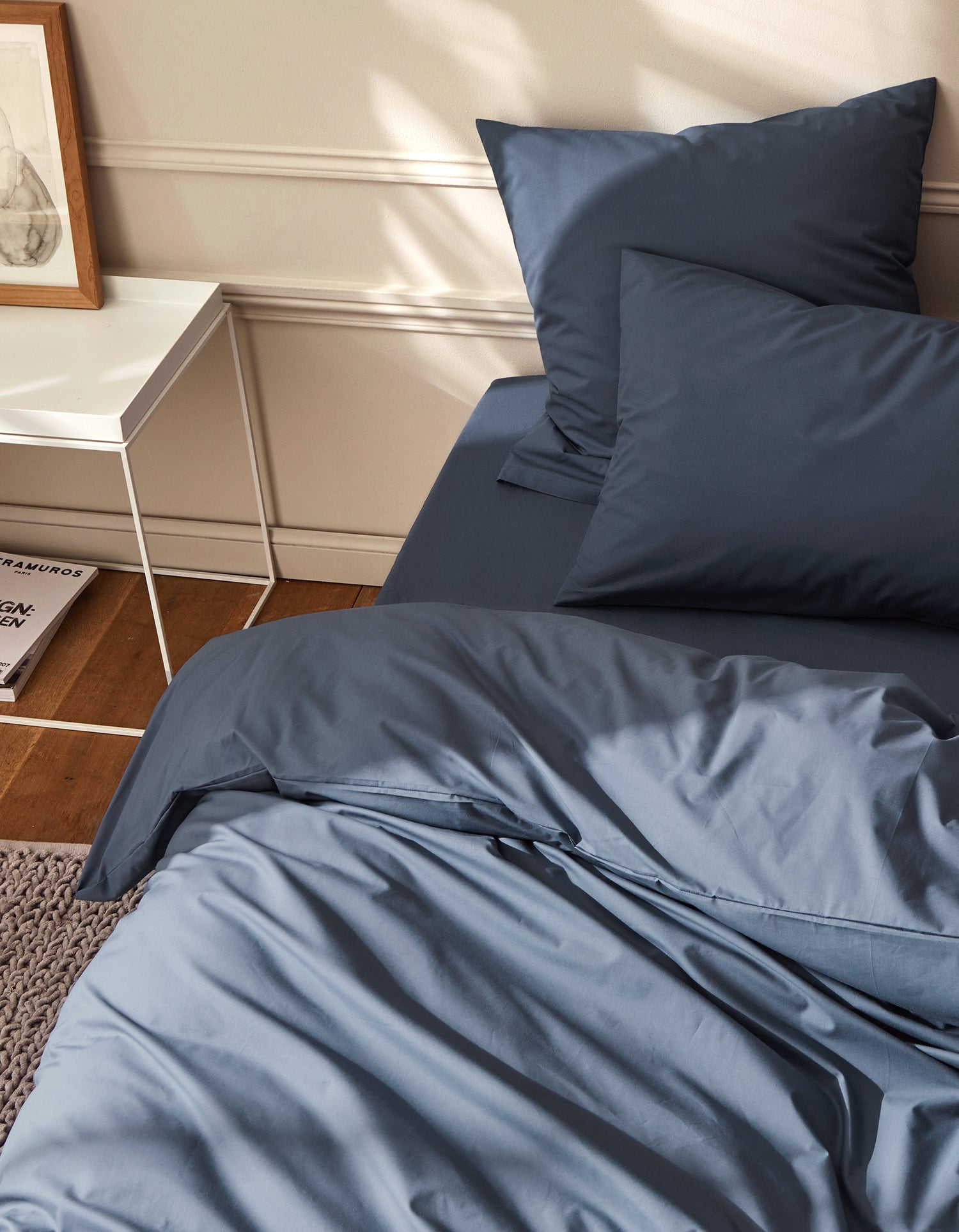 Housse de couette Percale de coton 120 fils - Bleu Encre