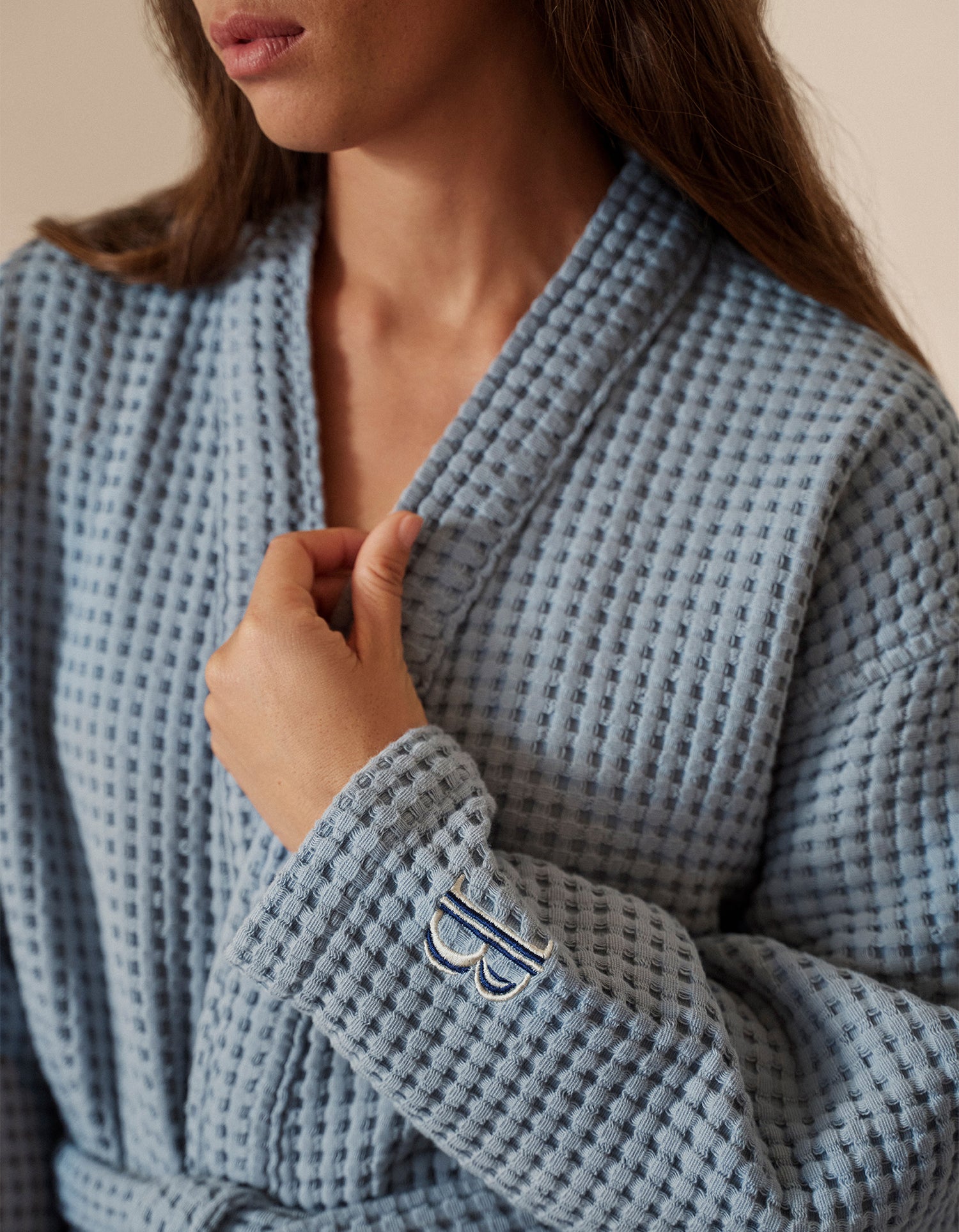 The waffle bathrobe - Blue