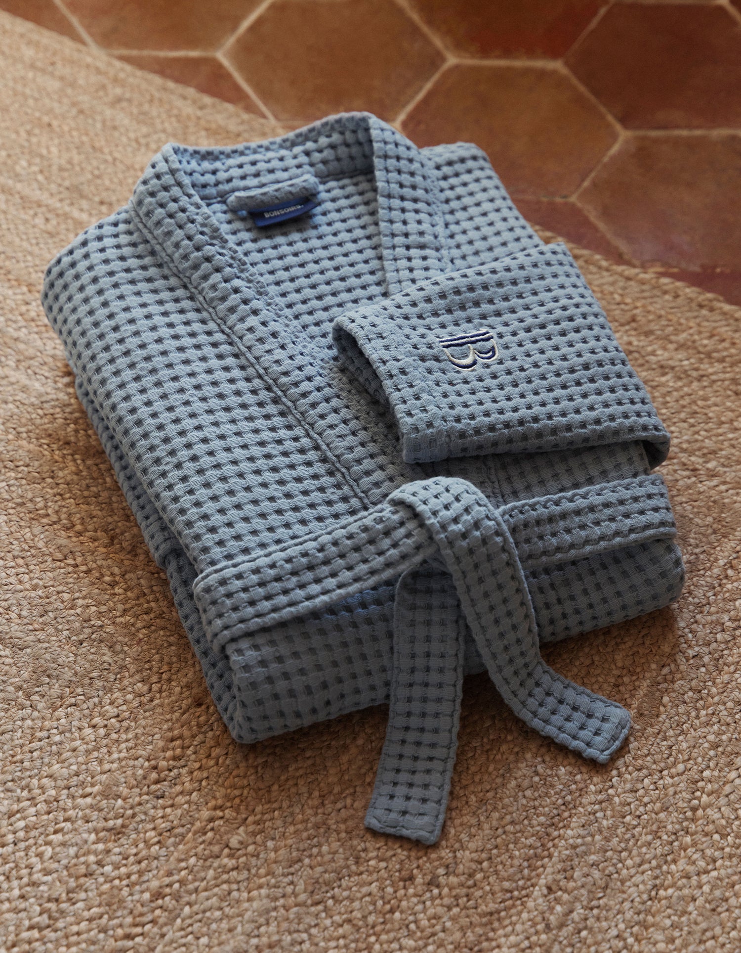 The waffle bathrobe - Blue