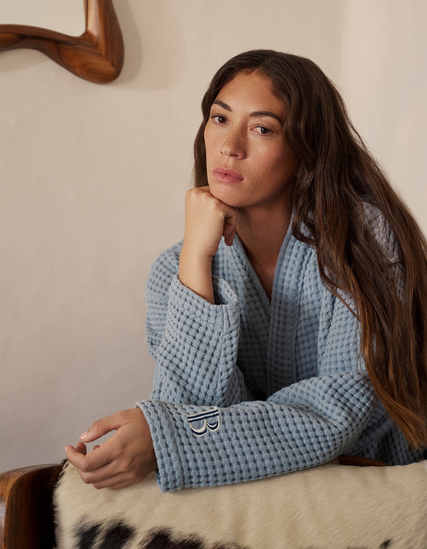 The waffle bathrobe - Blue
