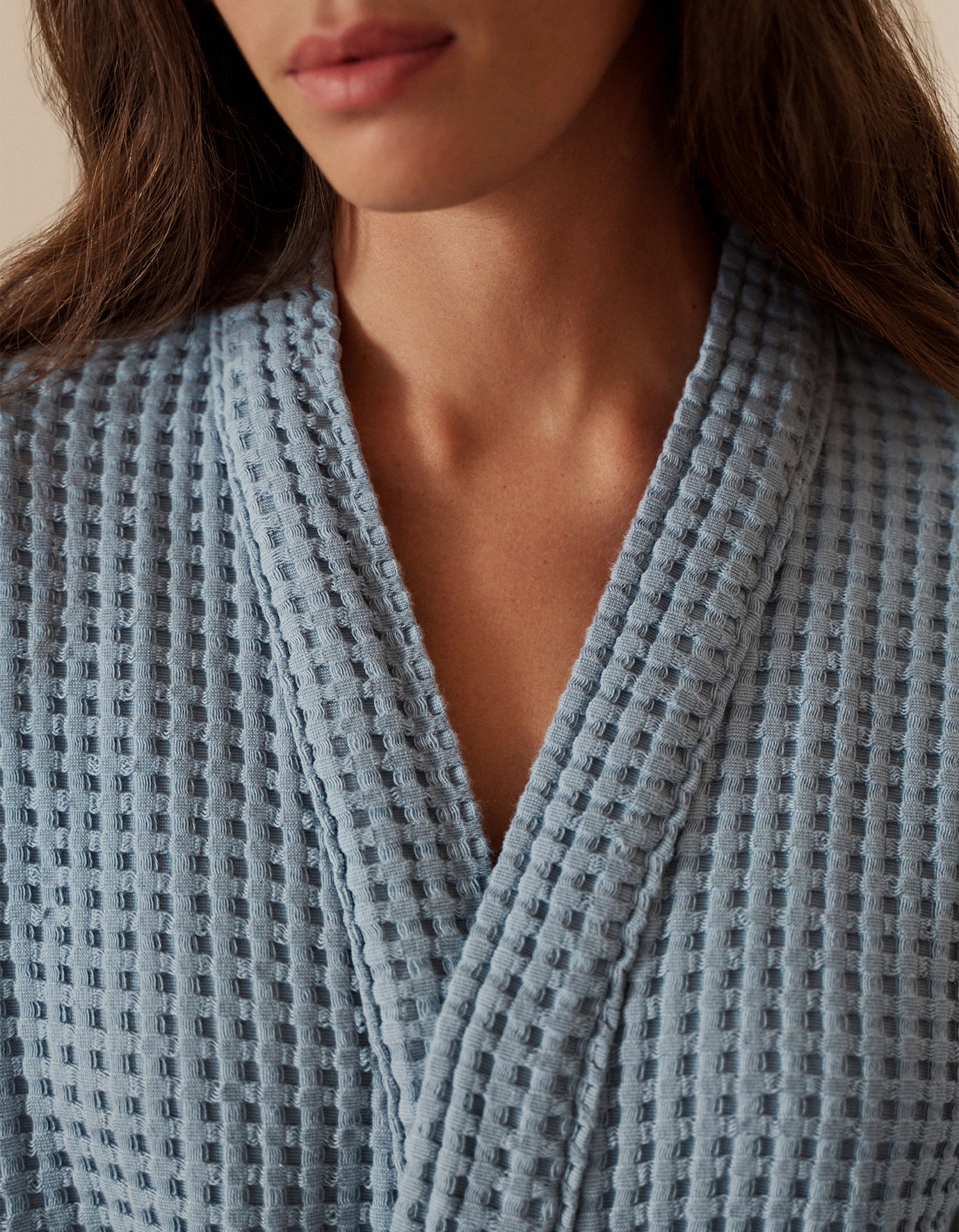 The waffle bathrobe - Blue