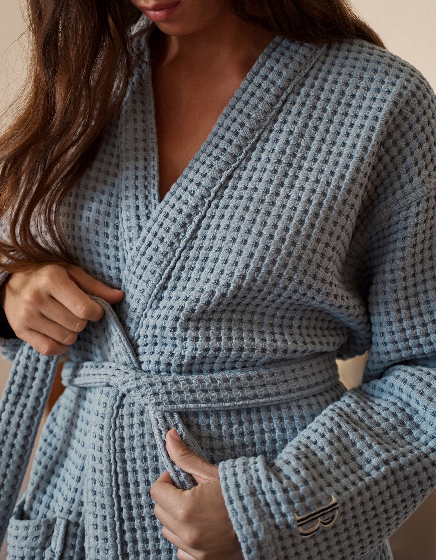 The waffle bathrobe - Blue