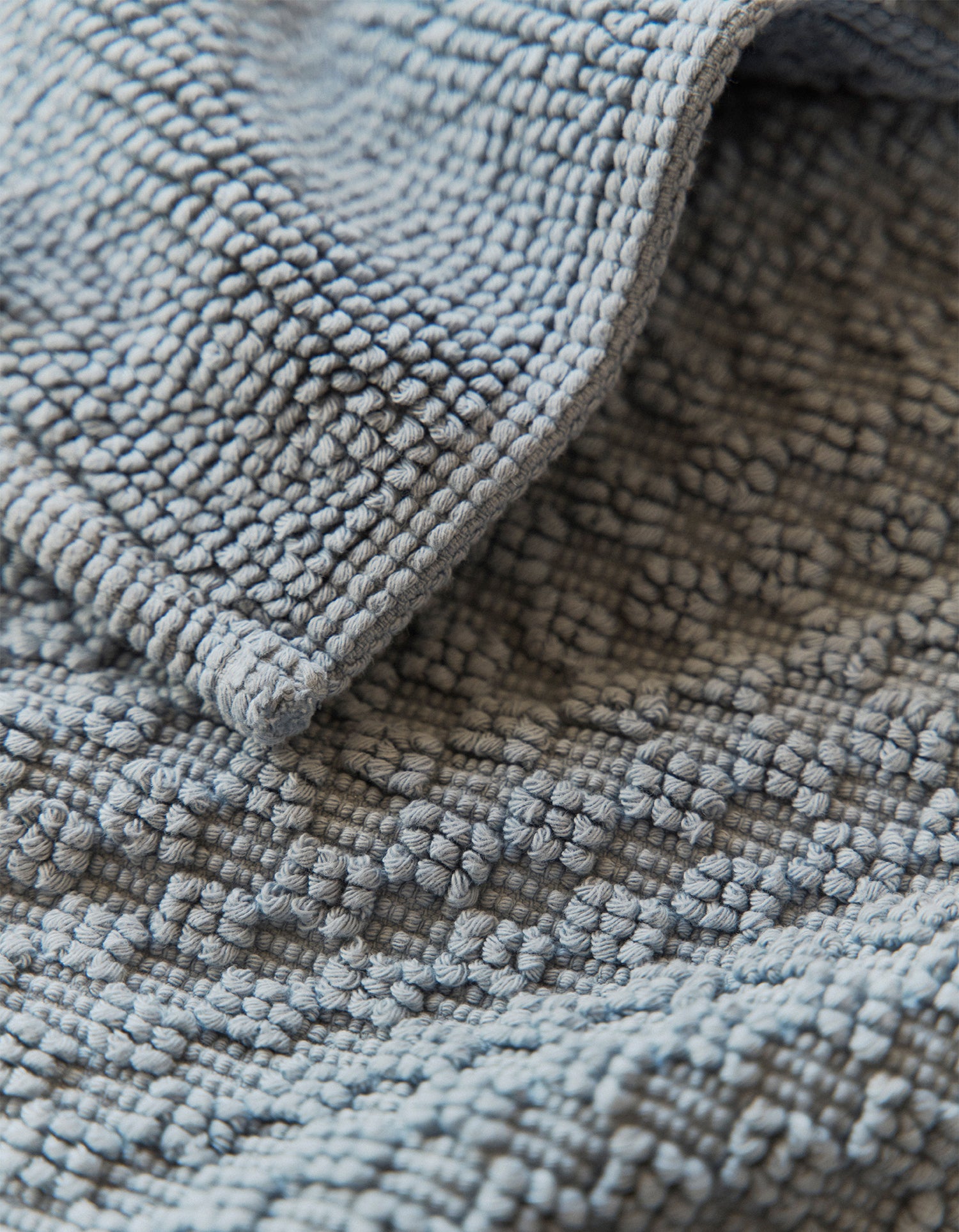 Serviette de bain Nid d'abeille - Bleu Saunier