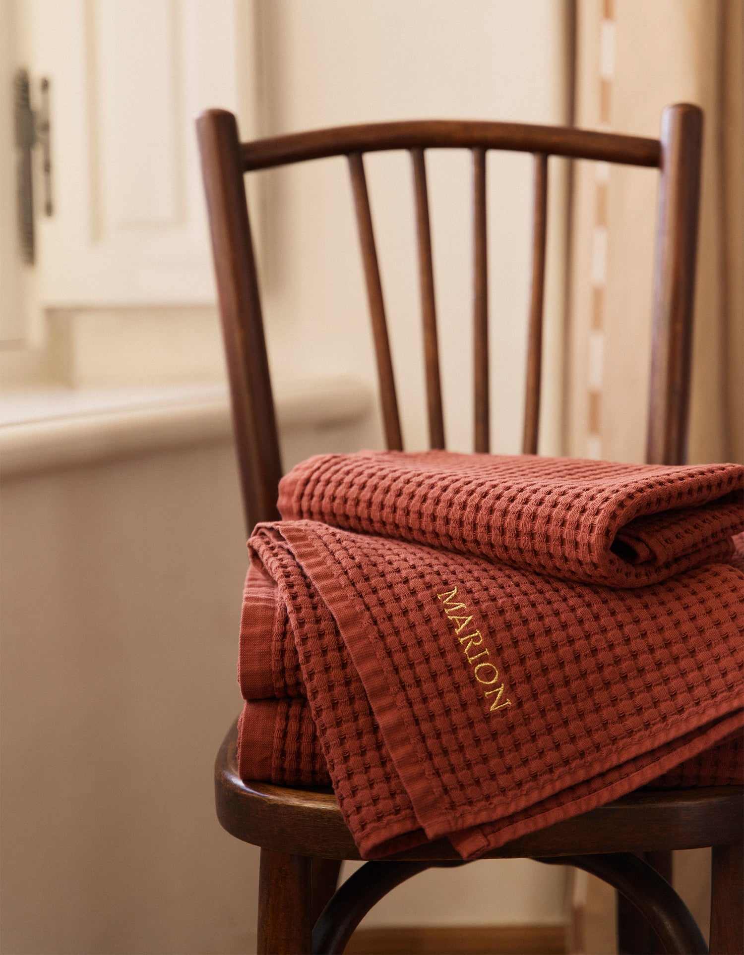 Asciugamani per ospiti nido d'ape x2 - Terracotta