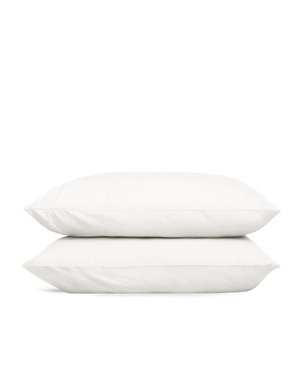 Taies d'oreiller x2 Percale de coton 120 fils - Juste Le Blanc