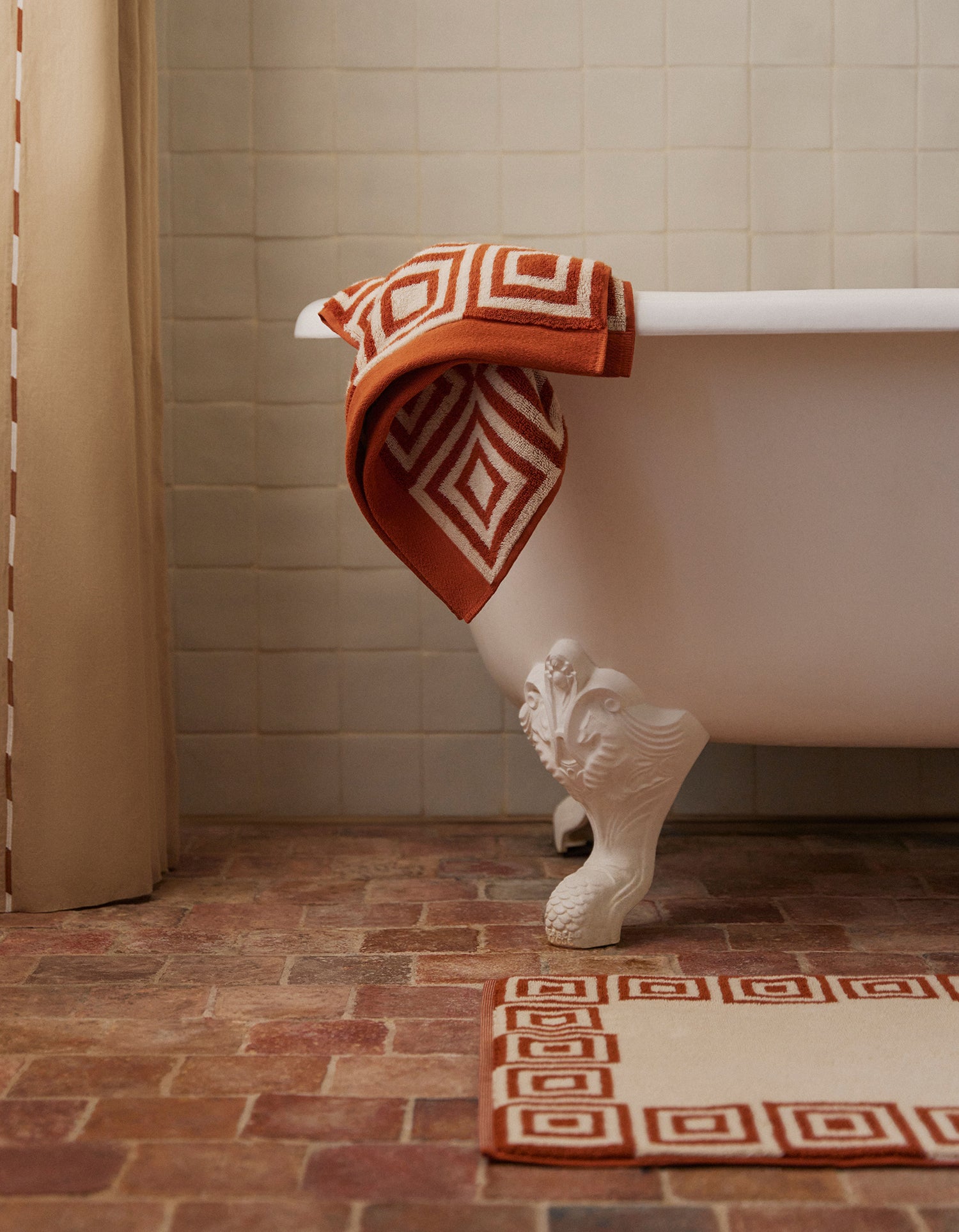 Morbido tappetino da bagno - Mattonelle Terracotta