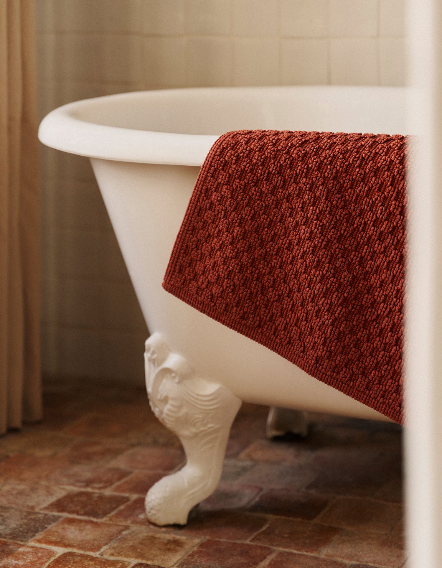Badematte waffelpiqué - Terrakottafarben
