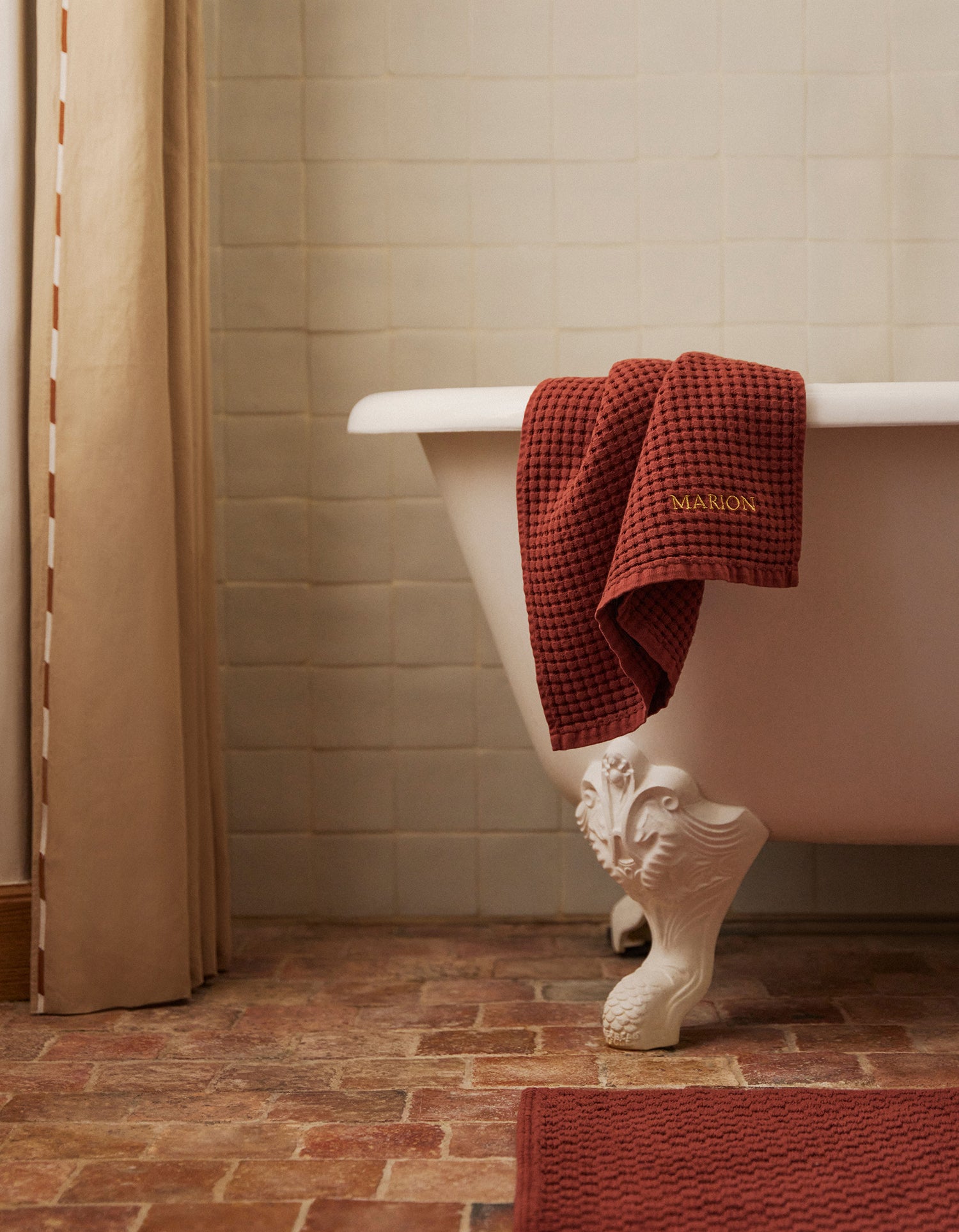 Badematte waffelpiqué - Terrakottafarben