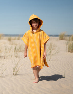 Poncho con cappuccio per bambini - Righe Multicolori