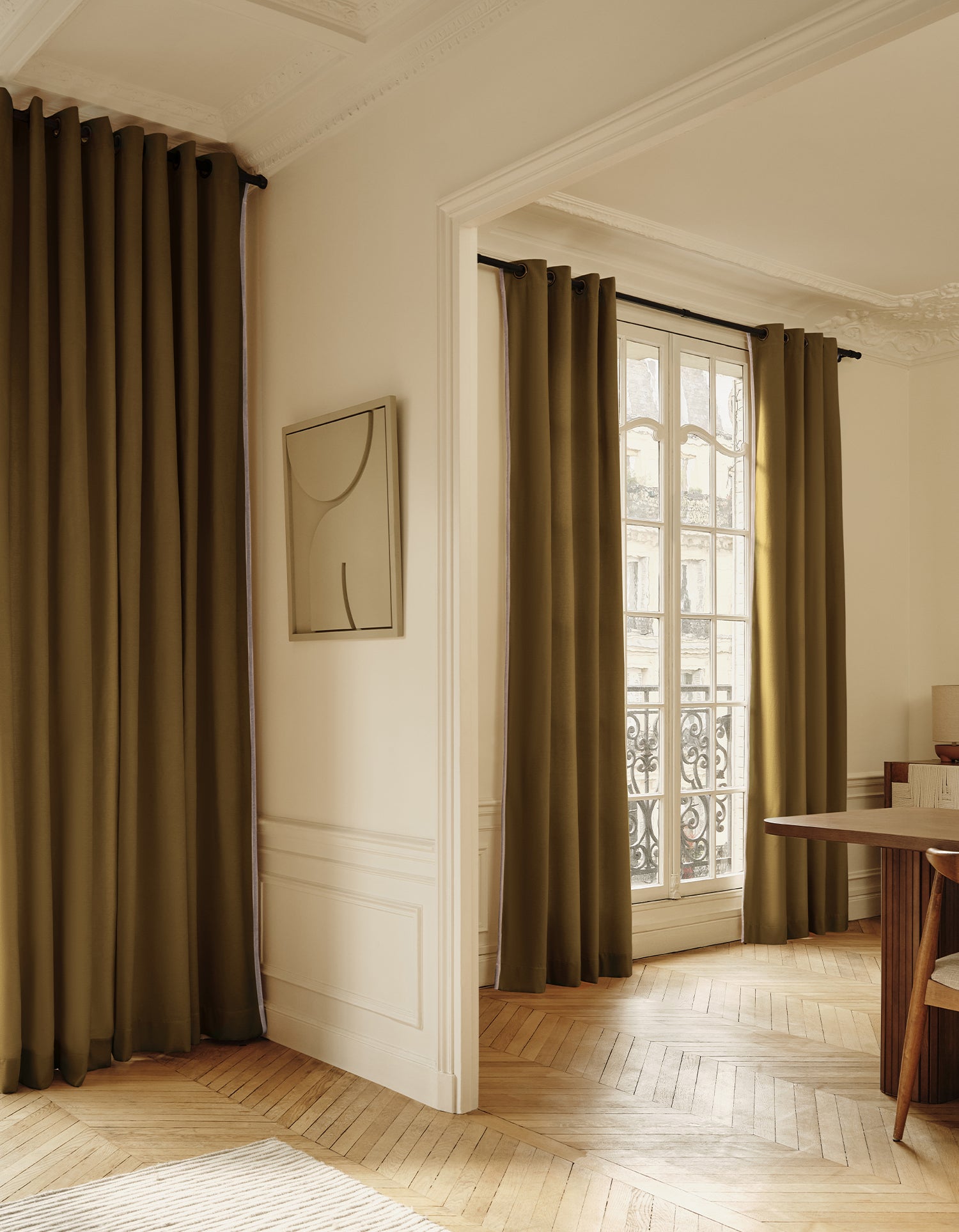 Rideau Saint-Honoré - Velours chenille - Bronze