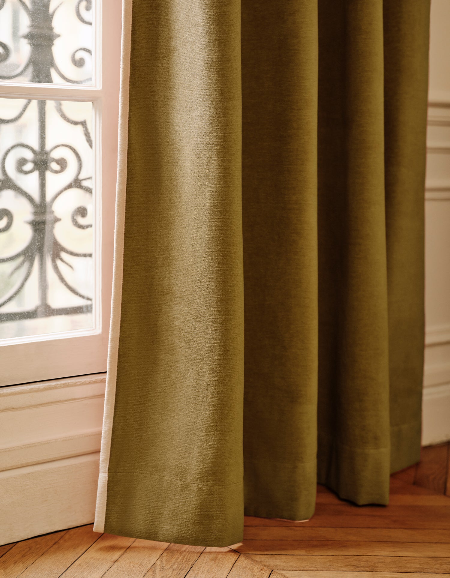Rideau Saint-Honoré - Velours chenille - Bronze