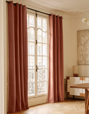 Rideau Saint-Honoré - Velours chenille - Terracotta