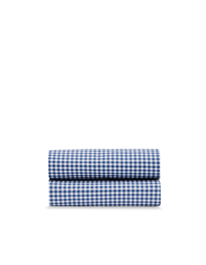 Drap plat Percale de coton 120 fils - Mini Vichy Bleu