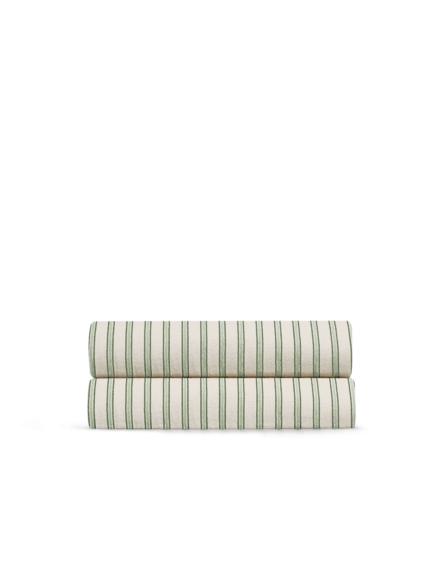 Drap plat Gaze de coton double épaisseur - Rayure Vintage Verte