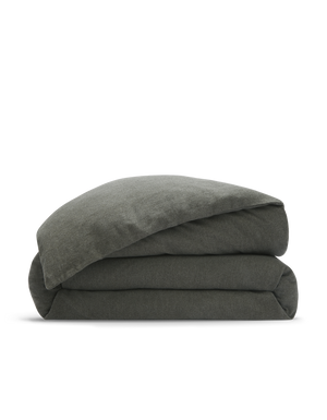 Copripiumino Flanella di Cotone - Chevron Grigio Screziato
