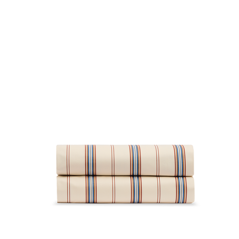 Drap plat Satin de coton 200 fils - Rayure Jeu