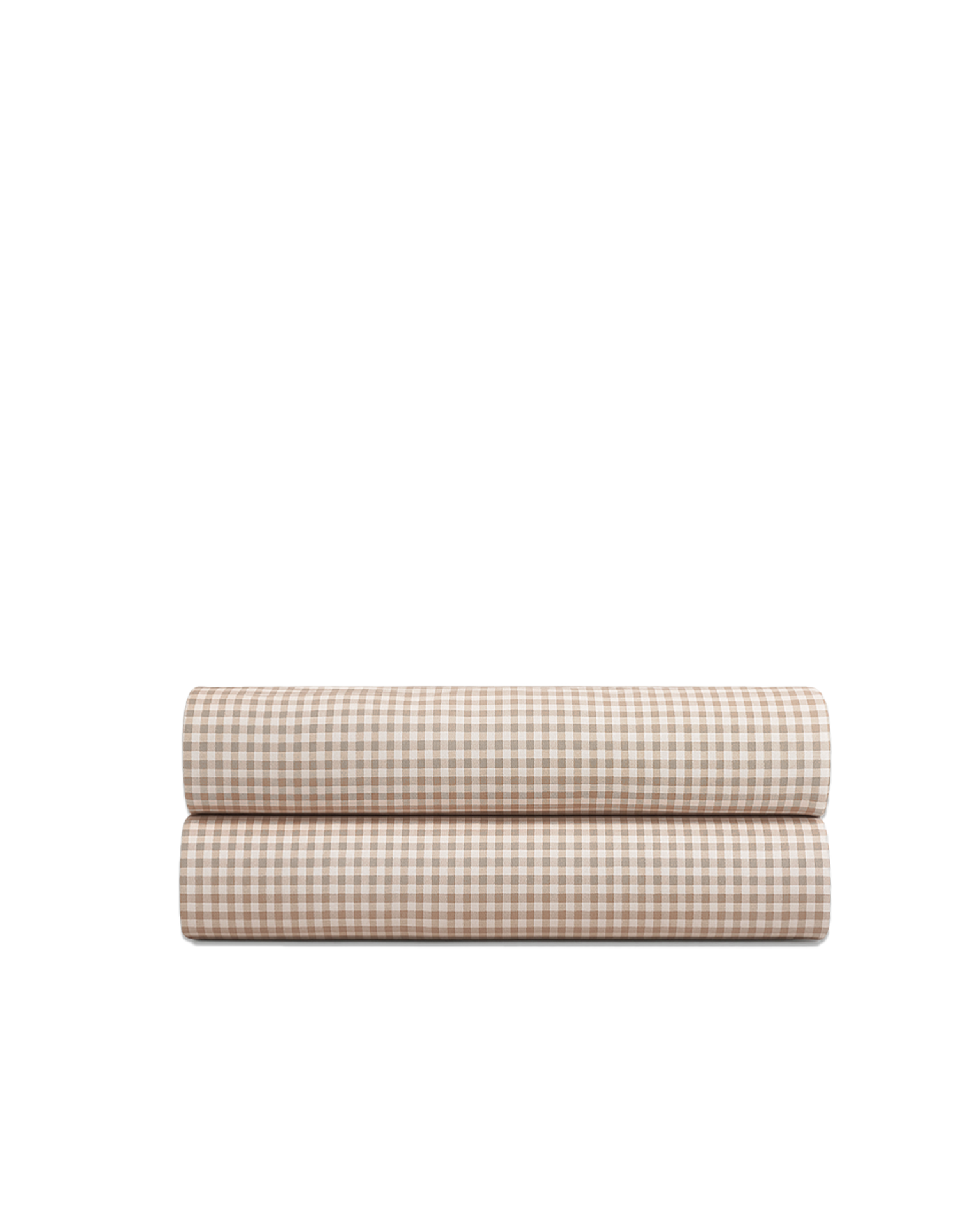 Drap plat Percale de coton 120 fils - Mini Vichy Beige