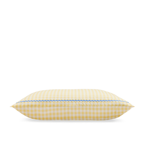 Kussensloop Percale katoen Baby & Kind - Gele Retro Gingham