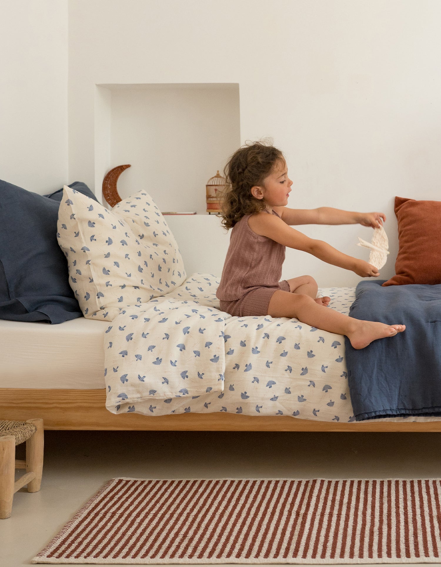 Housse de couette Gaze de coton Bébé & Enfant - Blue birds