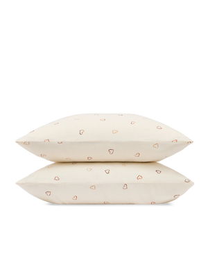 Taies d'oreiller x2 Gaze de coton double épaisseur - Coeur Arty