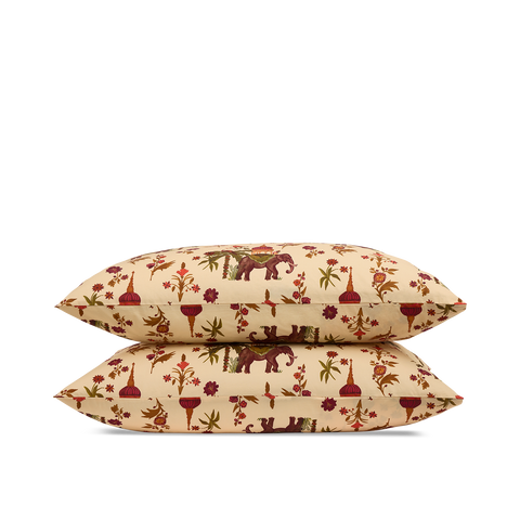 Taies d'oreiller x2 Percale lavée - Éléphant Sacré