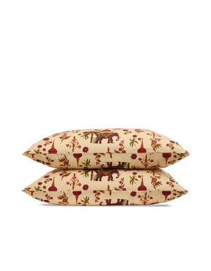 Taies d'oreiller x2 Percale lavée - Éléphant Sacré
