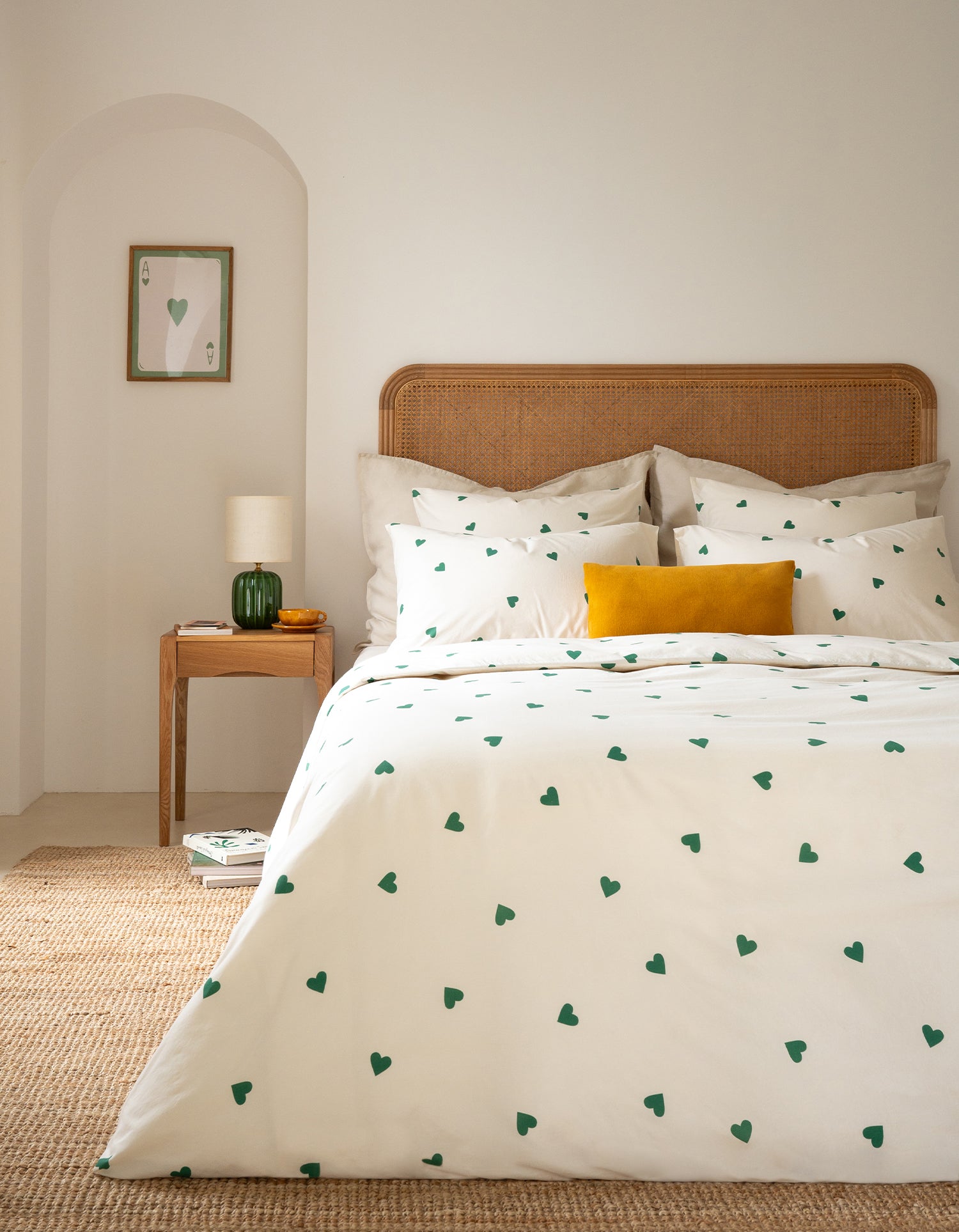 Taies d'oreiller x2 Percale lavée - Coup de Coeur Vert