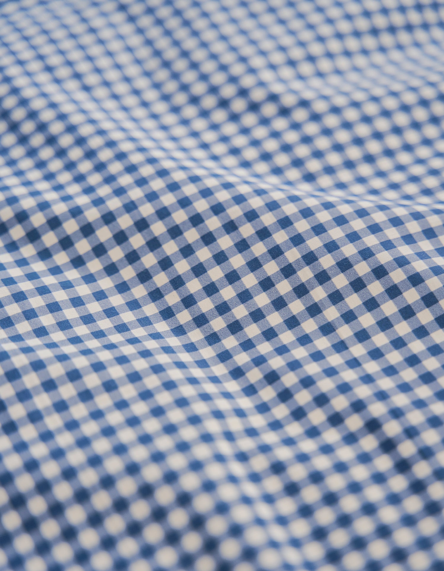 Taies d'oreiller x2 Percale de coton 120 fils - Mini Vichy Bleu