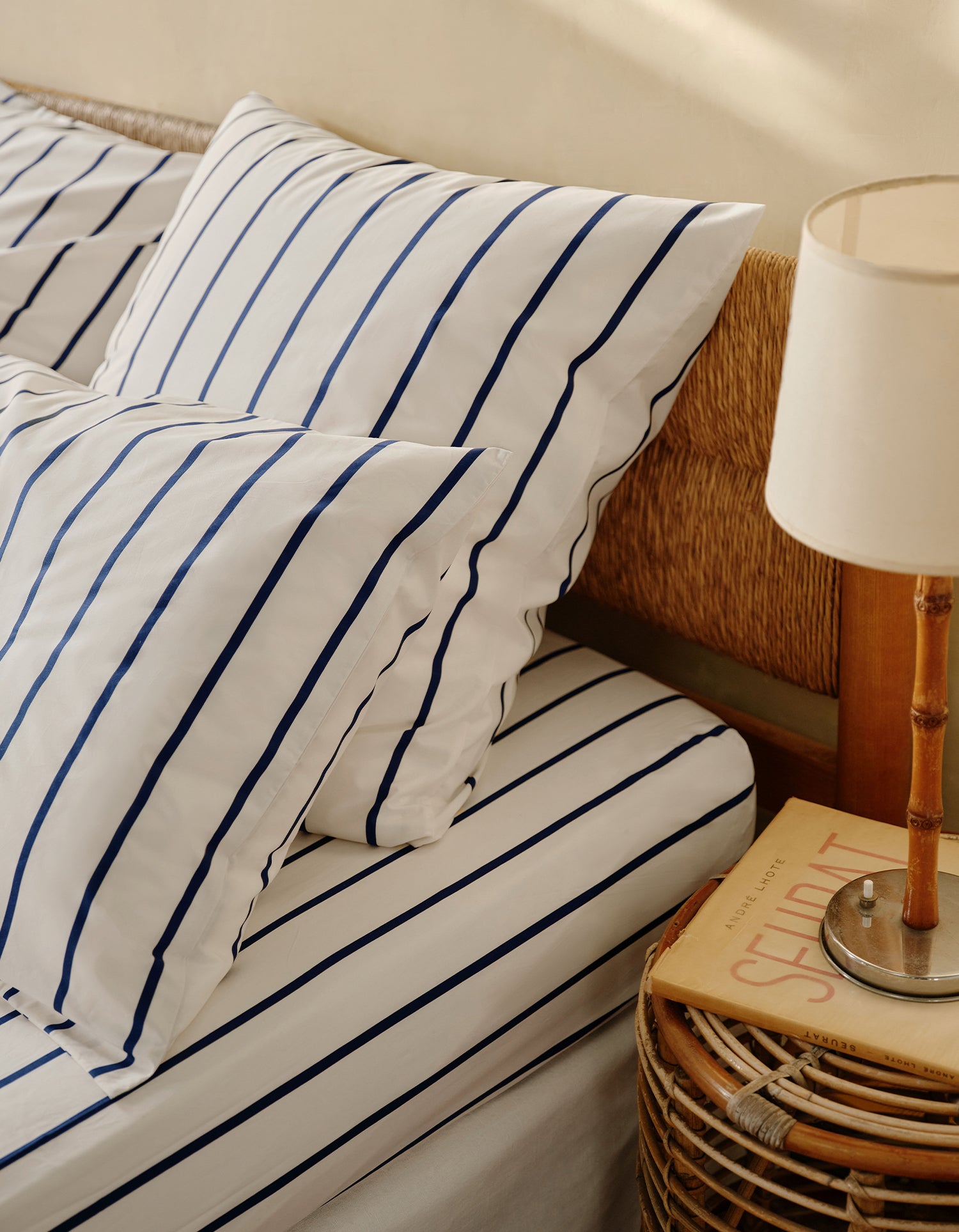 Housse de couette Percale de coton 120 fils - Rayure Mikado