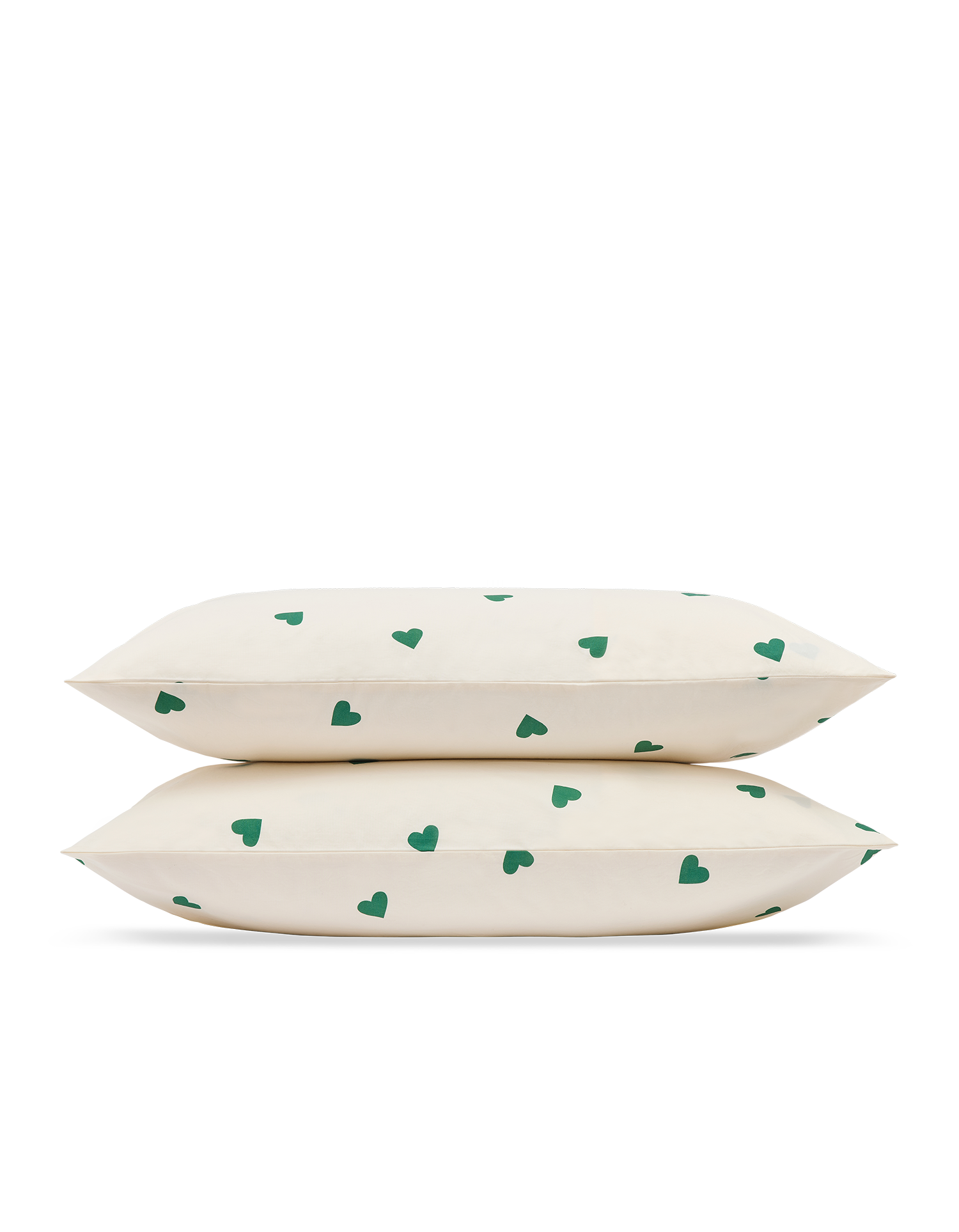 Taies d'oreiller x2 Percale lavée - Coup de Coeur Vert