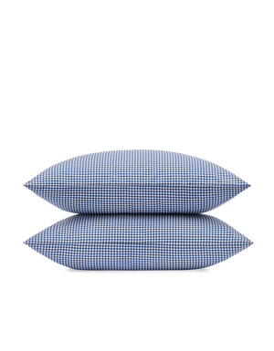 Federe per cuscino x2 cotone percalle a 120 fili - Mini Vichy Blu