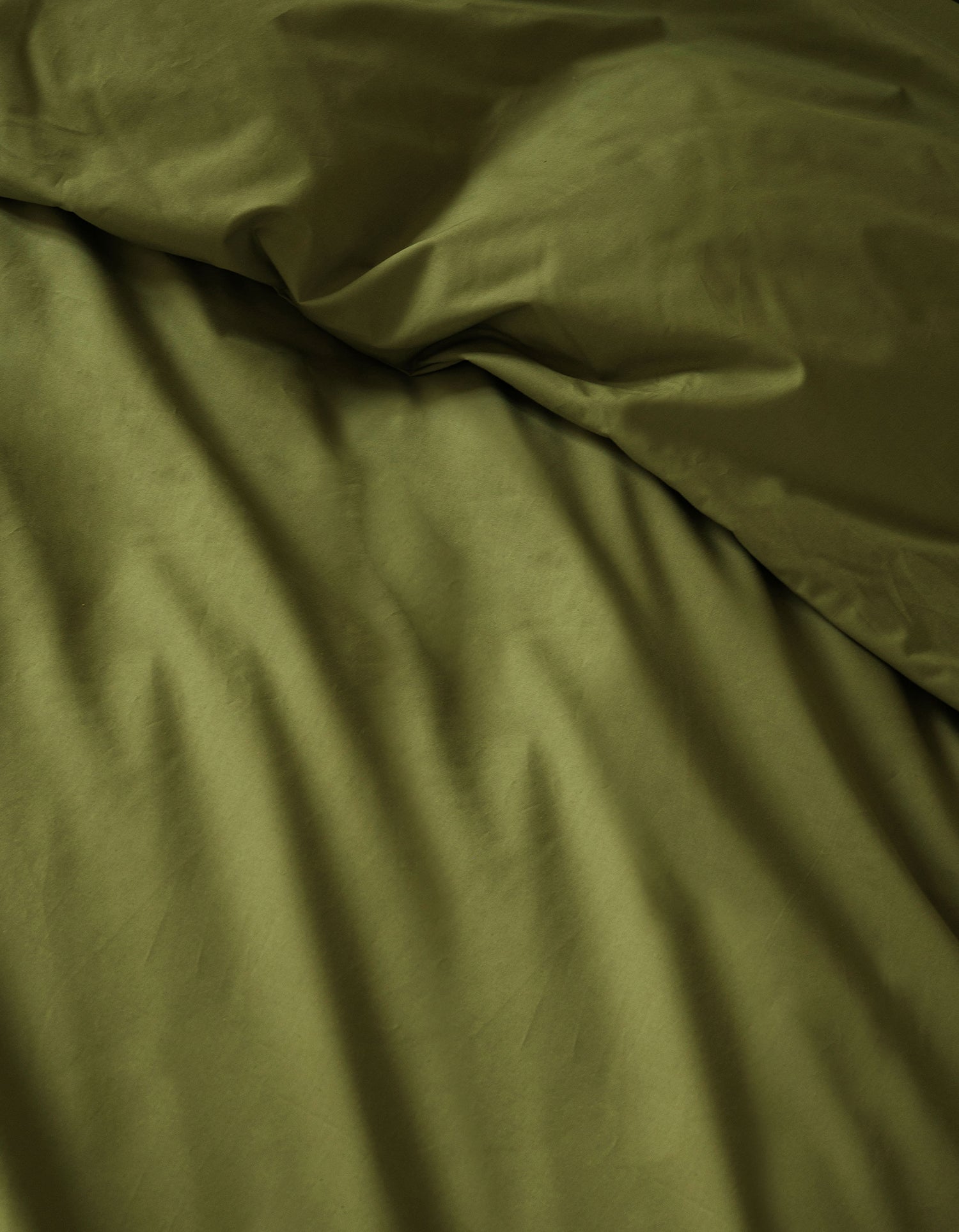 Taies d'oreiller x2 Percale de coton 120 fils - Vert Mousse