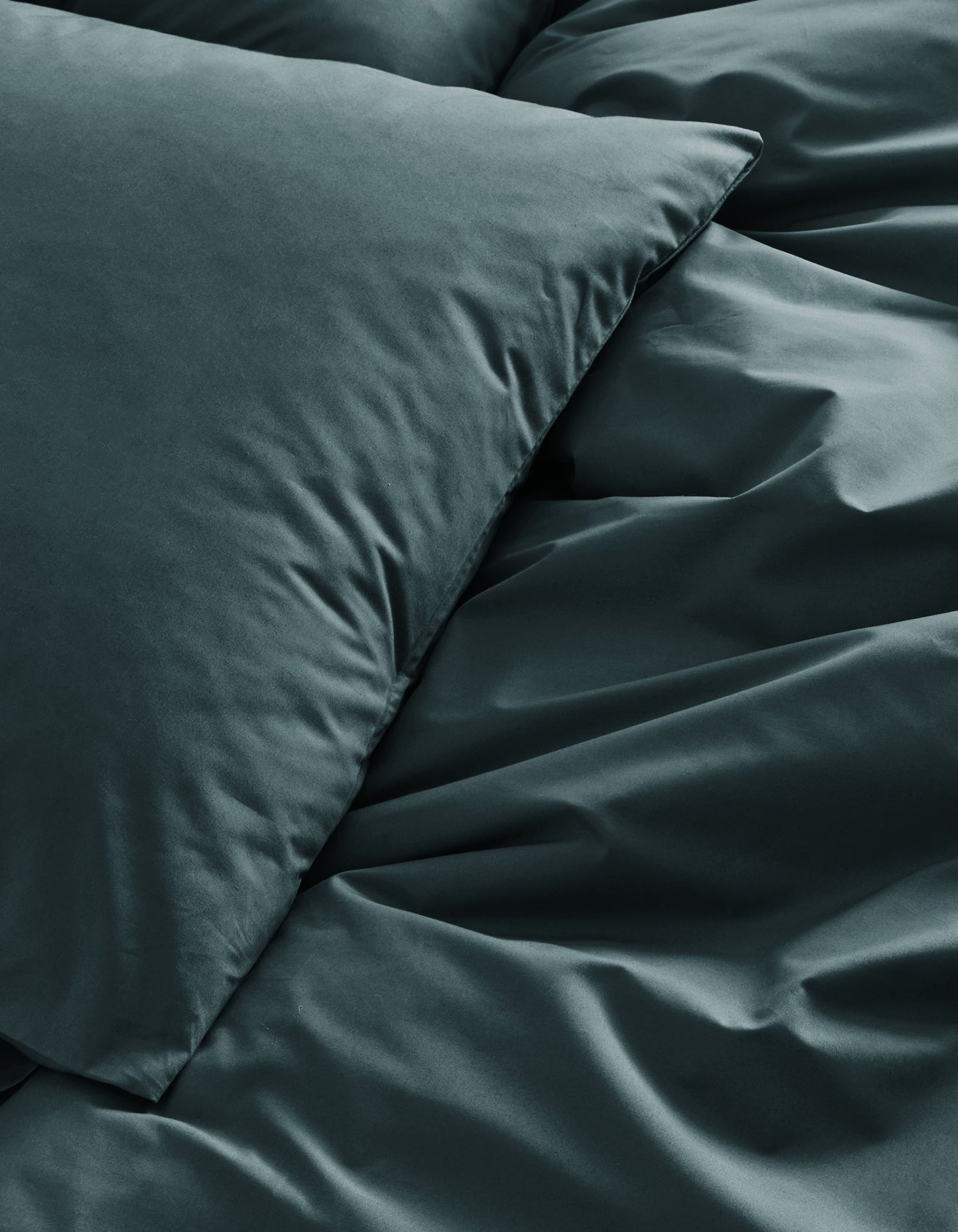 Drap housse Percale de coton 120 fils - Bleu Pétrole