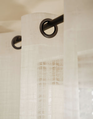 Madras Vitragegordijn met ringen - Wit