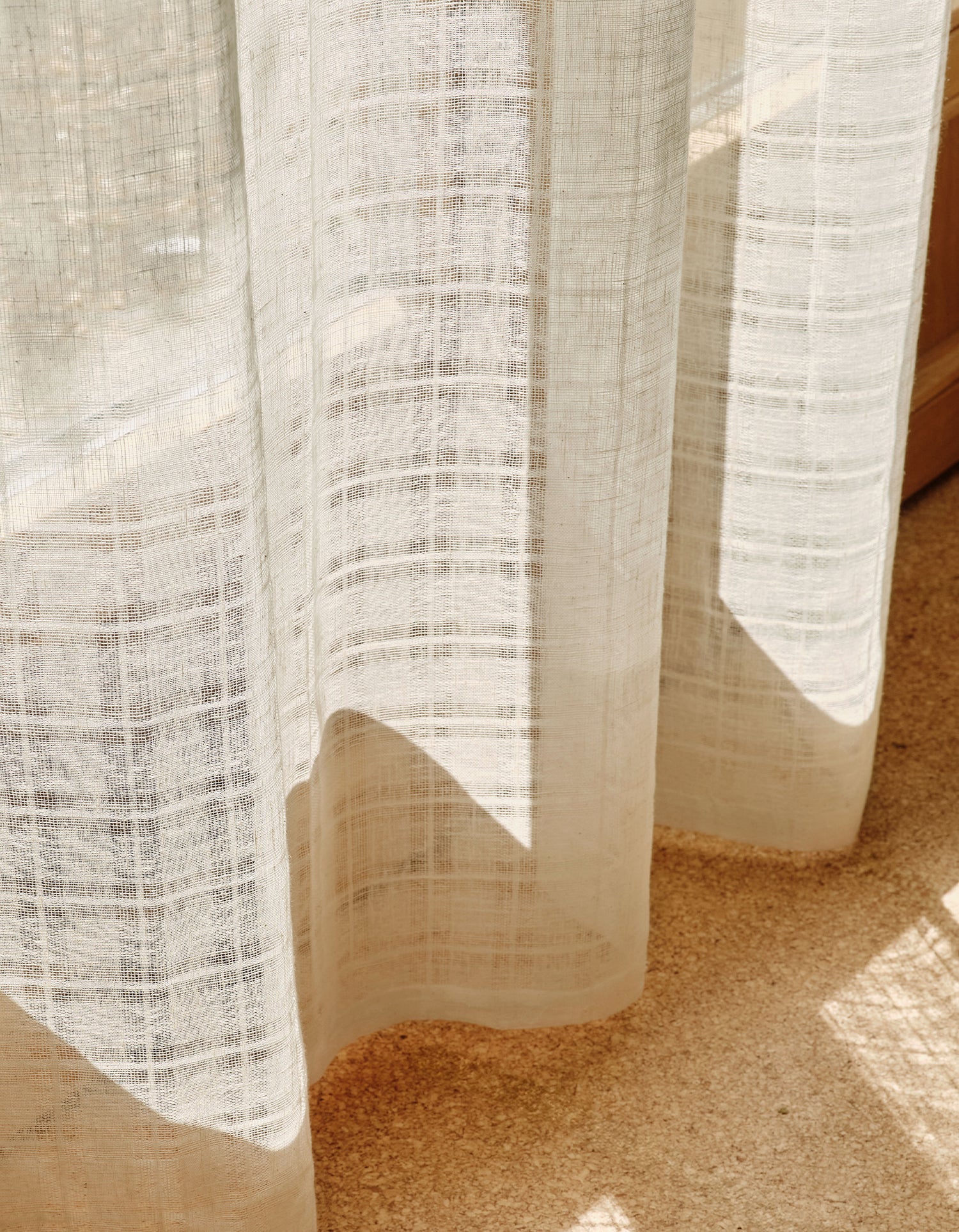 Tenda trasparente Madras con occhielli - Naturale