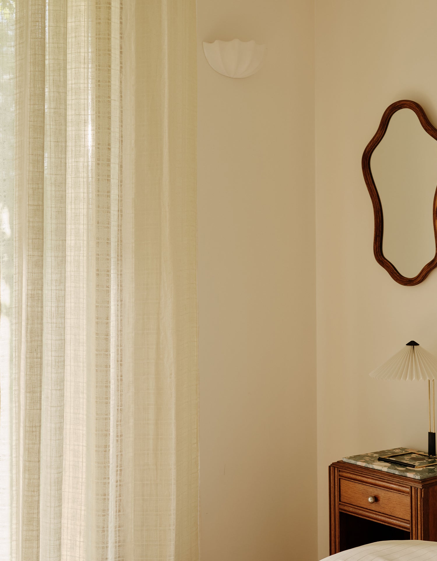 Tenda trasparente Madras con occhielli - Naturale